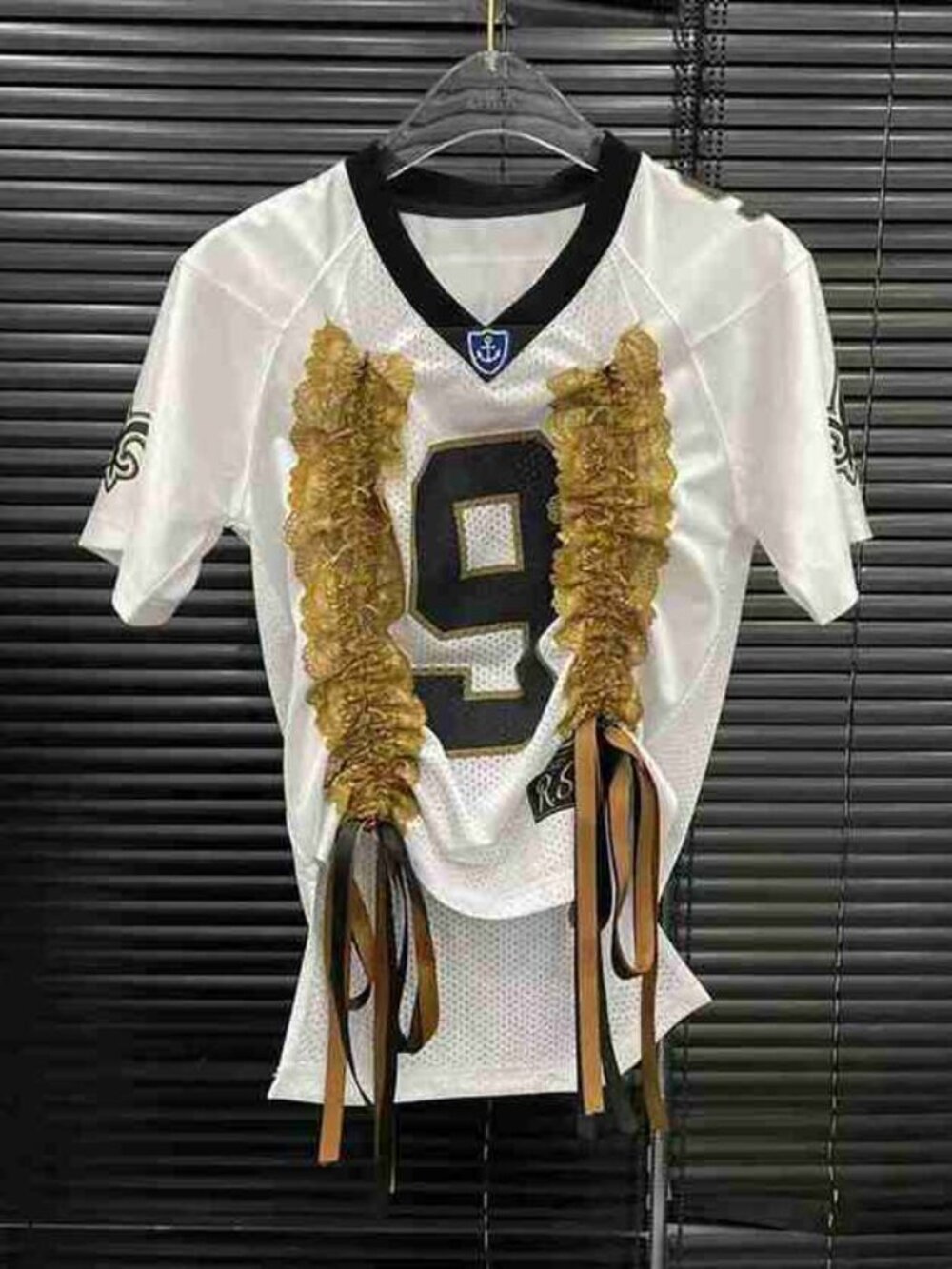 Embellished No.9 Football Jersey